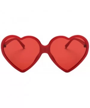 Women's Sunglasses-Vintage Heart-shaped Frame Sunglasses Stylish UV yewear - Red - C318EMSSTHG $6.12 Oversized