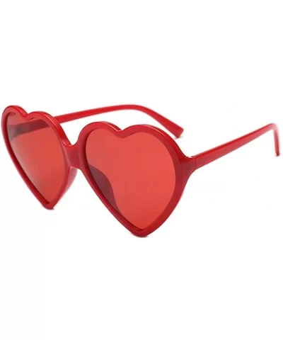 Women's Sunglasses-Vintage Heart-shaped Frame Sunglasses Stylish UV yewear - Red - C318EMSSTHG $6.12 Oversized