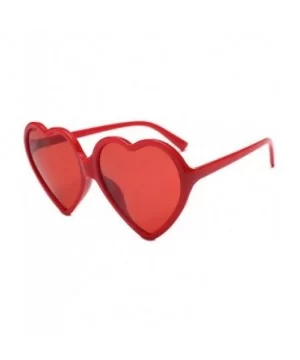 Women's Sunglasses-Vintage Heart-shaped Frame Sunglasses Stylish UV yewear - Red - C318EMSSTHG $6.12 Oversized