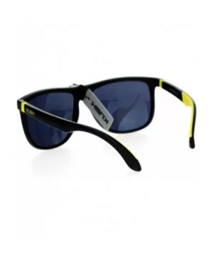 Matte Soft Rubber Arm Thin Plastic Horned Mens Sunglasses - Yellow - CW12DST6E47 $7.30 Wayfarer