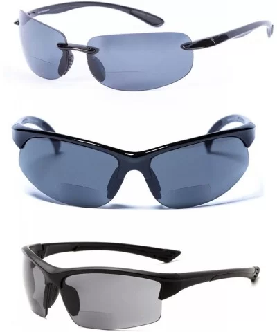 The Allstars" 3 Pair of our Most Popular Bifocal Sport Wrap Unisex Sunglasses - Black - CE1963U2E4Y $19.54 Wrap