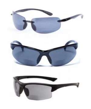 The Allstars" 3 Pair of our Most Popular Bifocal Sport Wrap Unisex Sunglasses - Black - CE1963U2E4Y $19.54 Wrap