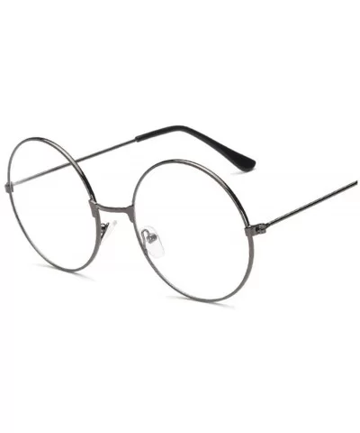 Fashion Vintage Retro Metal Frame Clear Lens Glasses Eyewear Eyeglasses Black Oversized Round Circle Eye - Gun - CT198AHLH39 ...