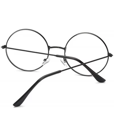 Fashion Vintage Retro Metal Frame Clear Lens Glasses Eyewear Eyeglasses Black Oversized Round Circle Eye - Gun - CT198AHLH39 ...