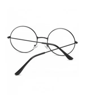 Fashion Vintage Retro Metal Frame Clear Lens Glasses Eyewear Eyeglasses Black Oversized Round Circle Eye - Gun - CT198AHLH39 ...