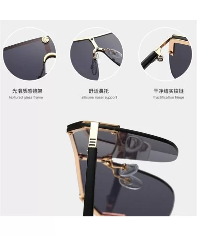 Sunglasses Women Rimless Square Big Sun Glasses for Women Summer Style Female Uv400 Alloy Mens Accessories - CK198KH45EO $11....