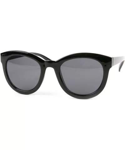 Unisex Vintage Retro Frame Sunglasses P2097 - Black-smoke Lens - C911ENJD5UD $10.30 Round