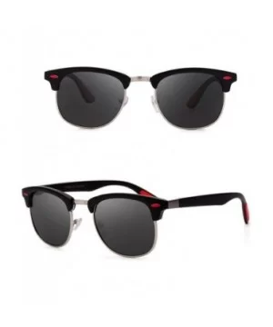 Classic Brand Polarized Sunglasses Men Women Vintage Retro Black Black C01 - Black Black C03 - CV18XGDR2GZ $5.67 Oversized