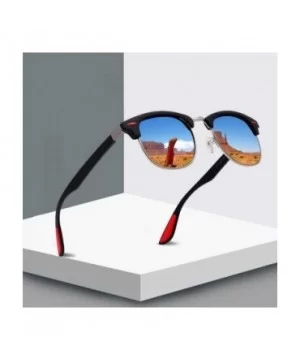 Classic Brand Polarized Sunglasses Men Women Vintage Retro Black Black C01 - Black Black C03 - CV18XGDR2GZ $5.67 Oversized