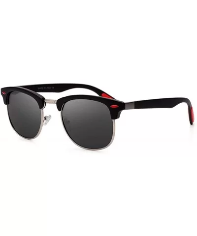 Classic Brand Polarized Sunglasses Men Women Vintage Retro Black Black C01 - Black Black C03 - CV18XGDR2GZ $5.67 Oversized