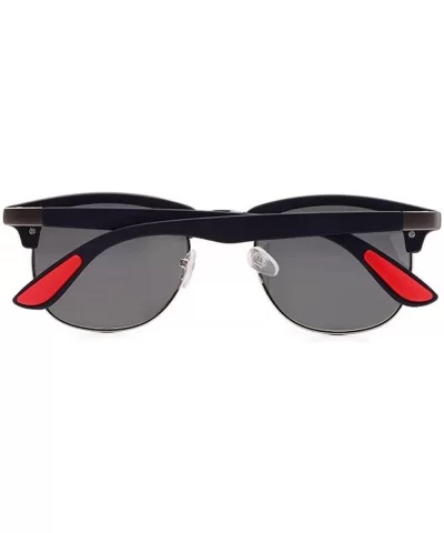 Classic Brand Polarized Sunglasses Men Women Vintage Retro Black Black C01 - Black Black C03 - CV18XGDR2GZ $5.67 Oversized