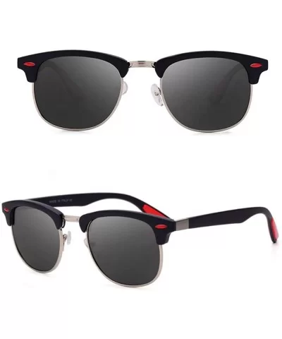 Classic Brand Polarized Sunglasses Men Women Vintage Retro Black Black C01 - Black Black C03 - CV18XGDR2GZ $5.67 Oversized