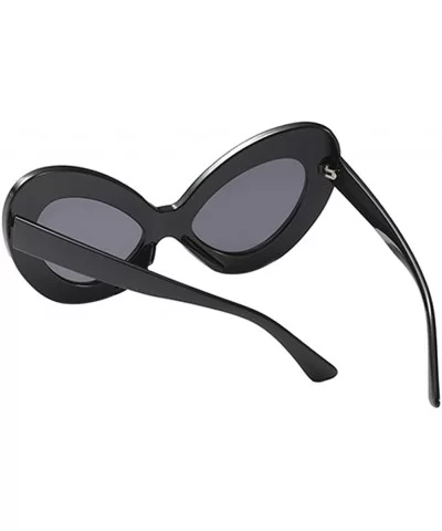 Women Ladie Oversized Butterfly Sunglasses Vintage Style Retro Shades - Black Frame+gray Lens - CF18E5EUOU7 $6.88 Oversized