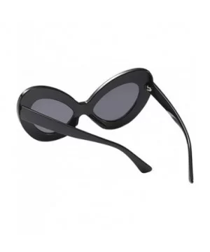 Women Ladie Oversized Butterfly Sunglasses Vintage Style Retro Shades - Black Frame+gray Lens - CF18E5EUOU7 $6.88 Oversized