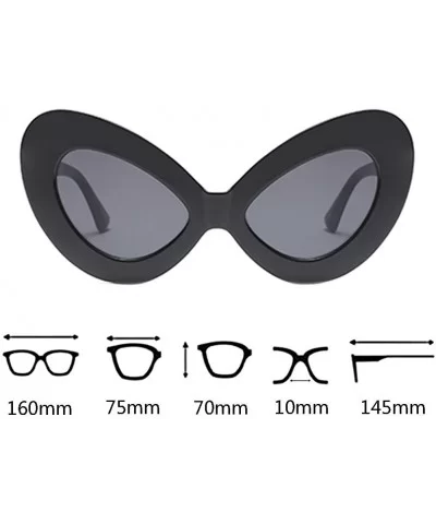 Women Ladie Oversized Butterfly Sunglasses Vintage Style Retro Shades - Black Frame+gray Lens - CF18E5EUOU7 $6.88 Oversized