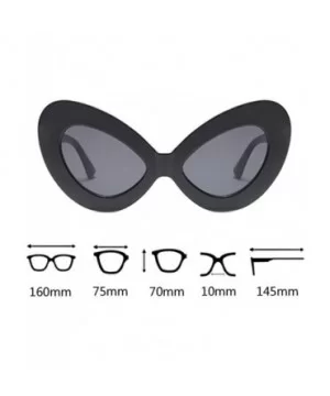 Women Ladie Oversized Butterfly Sunglasses Vintage Style Retro Shades - Black Frame+gray Lens - CF18E5EUOU7 $6.88 Oversized