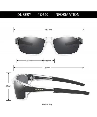 Sport Polarized Sunglasses for Men UV Protection Driving Fishing Sun Glasses D620 - Transparent&black/Black - CK18W47K95U $10...