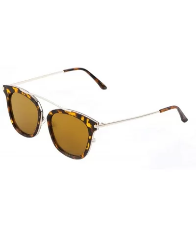 Bridgeless Square Lens Geometric Frame Cat Eye Sunglasses - Brown Demi - CT1903UXXGA $11.03 Cat Eye