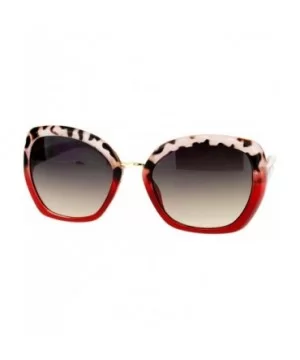 Womens Rectangular Metal Bridge Butterfly Designer Fashion Sunglasses - Red - CW11NV5OZYZ $7.60 Rectangular