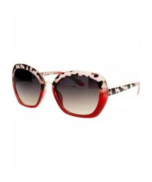 Womens Rectangular Metal Bridge Butterfly Designer Fashion Sunglasses - Red - CW11NV5OZYZ $7.60 Rectangular