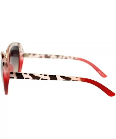 Womens Rectangular Metal Bridge Butterfly Designer Fashion Sunglasses - Red - CW11NV5OZYZ $7.60 Rectangular