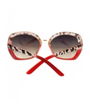 Womens Rectangular Metal Bridge Butterfly Designer Fashion Sunglasses - Red - CW11NV5OZYZ $7.60 Rectangular