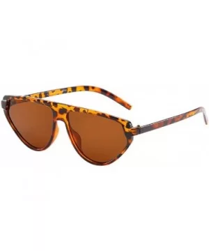 Unisex Fashion Sunglasses-Retro Eyewear Vintage Eye Radiation Protection - Brown - C518OZ5X3XE $6.60 Oversized