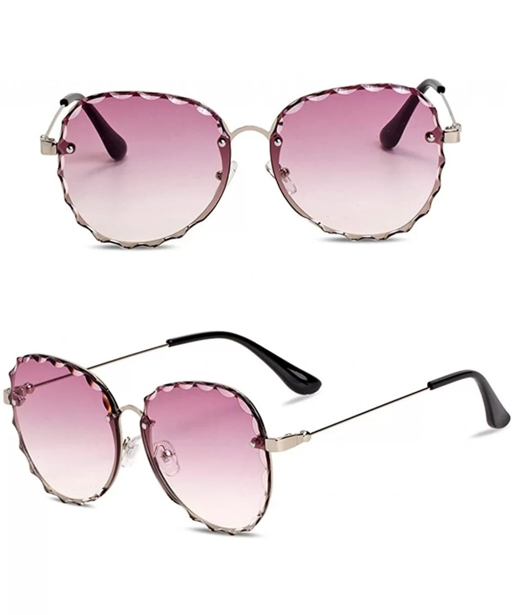 Sunglasses for Women Oversized UV Protection Travel Driving Sunglasses Round Lace Frame Personality - CN18WU4MZ0R $11.67 Round