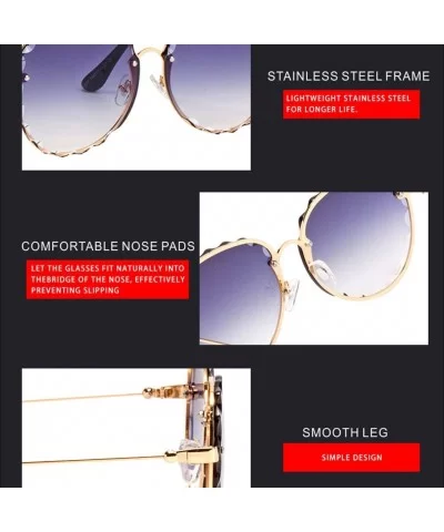 Sunglasses for Women Oversized UV Protection Travel Driving Sunglasses Round Lace Frame Personality - CN18WU4MZ0R $11.67 Round