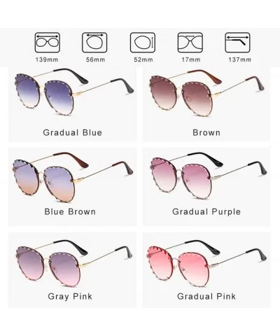 Sunglasses for Women Oversized UV Protection Travel Driving Sunglasses Round Lace Frame Personality - CN18WU4MZ0R $11.67 Round