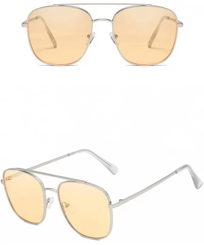 Polarized Sunglasses Protection Fashion Glasses - Silver Yellow - C618TQYN3ID $18.07 Oversized