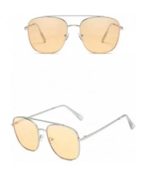 Polarized Sunglasses Protection Fashion Glasses - Silver Yellow - C618TQYN3ID $18.07 Oversized