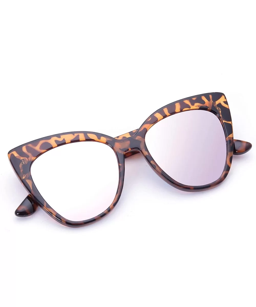 Multi-typle Fashion Sunglasses for Women Plastic Frame Mirrored Lens - Retro Vintage Cateye - G Hawksbill - CJ18HC2OW54 $7.66...