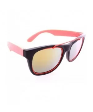 Retro Wayfarer Neon Rubber Outline Sunglasses - Orange - CS12HSCR8TZ $15.74 Wayfarer