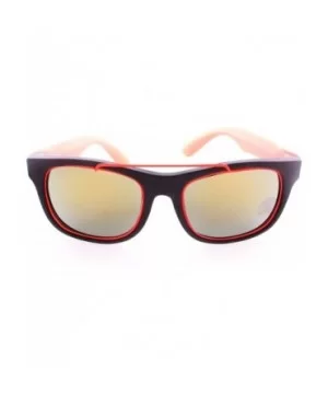 Retro Wayfarer Neon Rubber Outline Sunglasses - Orange - CS12HSCR8TZ $15.74 Wayfarer