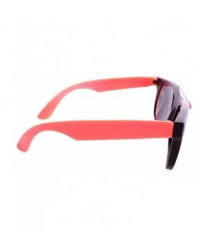 Retro Wayfarer Neon Rubber Outline Sunglasses - Orange - CS12HSCR8TZ $15.74 Wayfarer