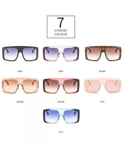 New 2019 Oversized Sunglasses Women Brand Gradient Large Frame Shades Vintage Sun Glasses - Blue - CG18NCD6D4Z $8.08 Square