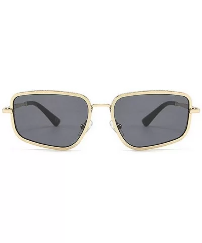 Female Irregular Sunglasses Men's 2019 New Fashion Versatile Sunshade Glasses UV Protection - Gold - CV18XU09296 $10.15 Square