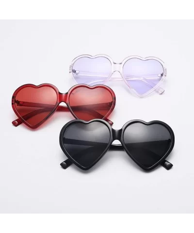 Women Fashion Unisex Heart-Shaped Shades Sunglasses Integrated UV Glasses (Brown) - Brown - CP18EK46Q60 $4.21 Sport