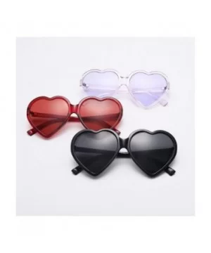 Women Fashion Unisex Heart-Shaped Shades Sunglasses Integrated UV Glasses (Brown) - Brown - CP18EK46Q60 $4.21 Sport