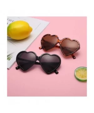 Women Fashion Unisex Heart-Shaped Shades Sunglasses Integrated UV Glasses (Brown) - Brown - CP18EK46Q60 $4.21 Sport