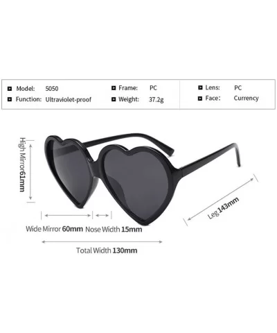 Women Fashion Unisex Heart-Shaped Shades Sunglasses Integrated UV Glasses (Brown) - Brown - CP18EK46Q60 $4.21 Sport