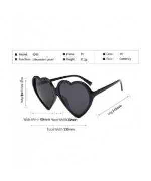 Women Fashion Unisex Heart-Shaped Shades Sunglasses Integrated UV Glasses (Brown) - Brown - CP18EK46Q60 $4.21 Sport