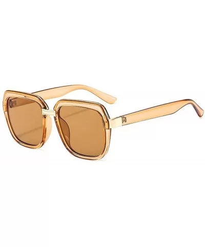 Fashion Ultralight Square Sunglasses Men Women Retro Red Pink Sunglasses UV400 - Brown - C0193SNMA5E $9.34 Square