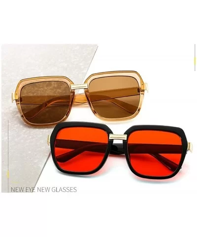 Fashion Ultralight Square Sunglasses Men Women Retro Red Pink Sunglasses UV400 - Brown - C0193SNMA5E $9.34 Square