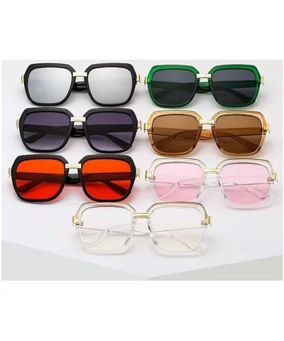 Fashion Ultralight Square Sunglasses Men Women Retro Red Pink Sunglasses UV400 - Brown - C0193SNMA5E $9.34 Square