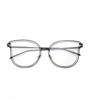 1 Pcs Cat Eye Butterfly Fashion Sunglasses Clear Lens Metal Frame - Choose Color - Black - CJ18NIE9ZOS $17.13 Butterfly