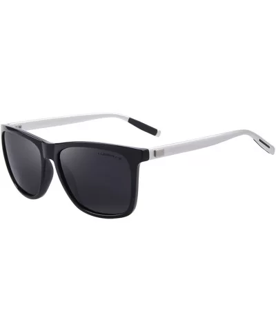 Unisex Polarized Aluminum Sunglasses Vintage Sun Glasses For Men/Women S8286 - Black&silver - CW12N4UQZK6 $10.04 Wayfarer