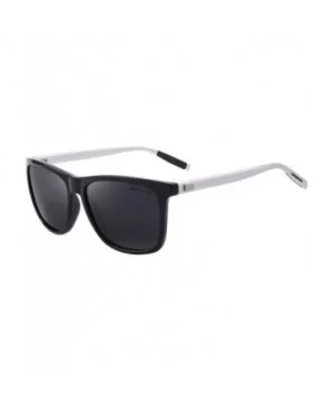 Unisex Polarized Aluminum Sunglasses Vintage Sun Glasses For Men/Women S8286 - Black&silver - CW12N4UQZK6 $10.04 Wayfarer