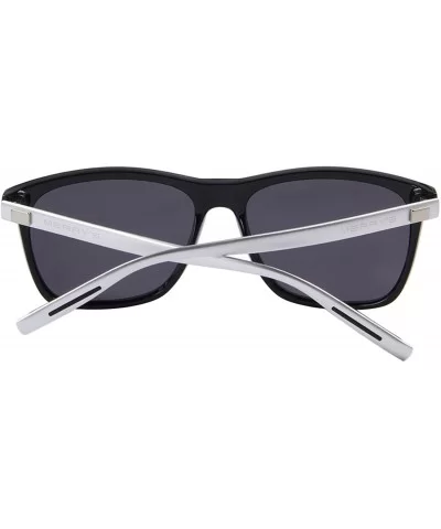 Unisex Polarized Aluminum Sunglasses Vintage Sun Glasses For Men/Women S8286 - Black&silver - CW12N4UQZK6 $10.04 Wayfarer